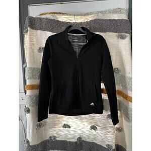 Adidas Golf Women's Textured Full-Zip Black Ribbed Jacket Size Small